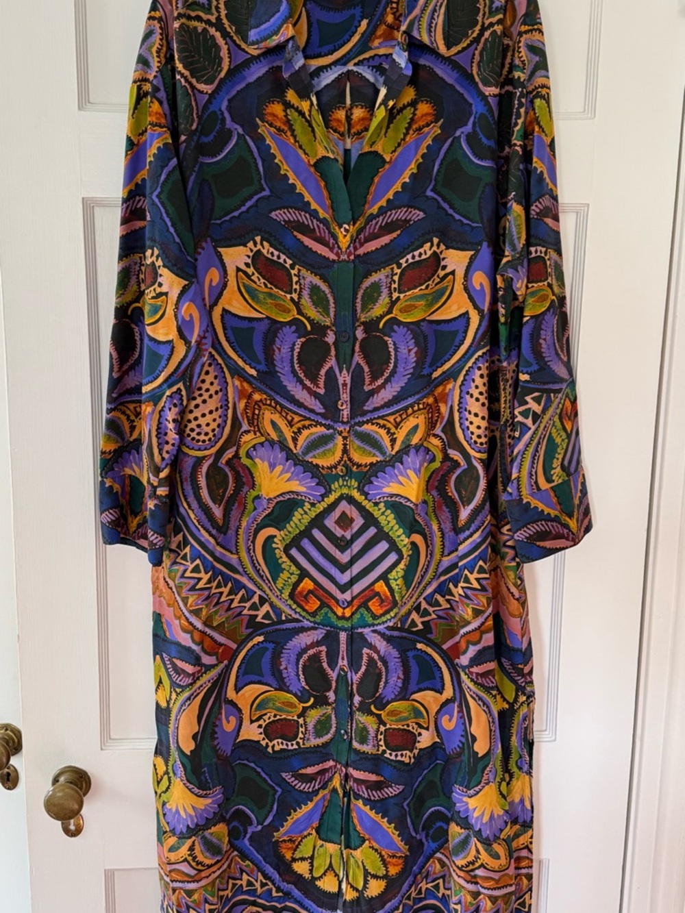 Marie Oliver Multicolor Paisley Maxi Dress — Purple, Green, Yellow